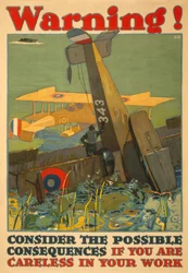 Attenzione! Considera le possibili conseguenze se sei negligente nel tuo lavoro, c. 1917